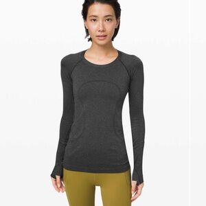 Lululemon Swiftly Speed Long Sleeve *Shine in Black / White / Silver